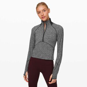 lululemon Heathered Black Always Alert 1/2 Zip size 6